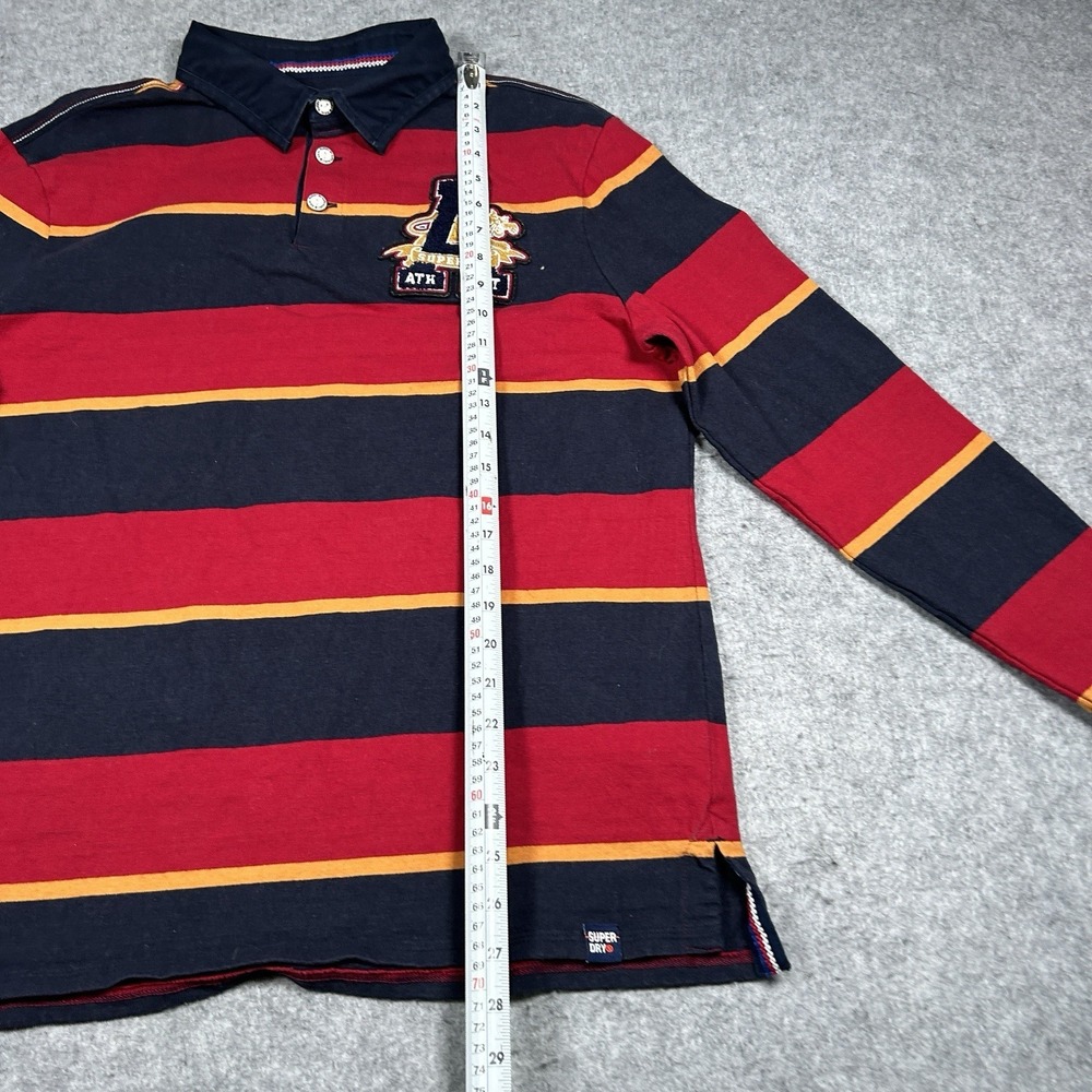 Superdry Rugby Shirt Men's Size Large Multicolour Striped Heavyweight Patch - Picture 4 of 15